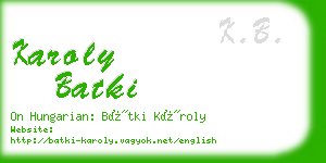 karoly batki business card